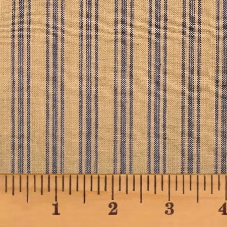 JCS Heritage Navy Blue Ticking Stripe Cotton Homespun Fabric - Sold by the Yard