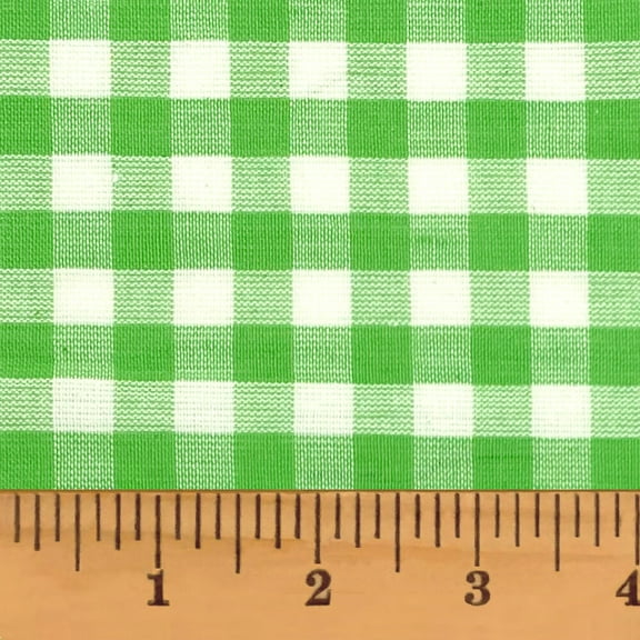 JCS 100% Cotton Kiwi Green 5 Mini Buffalo Plaid Homespun Fabric - Sold by the Yard