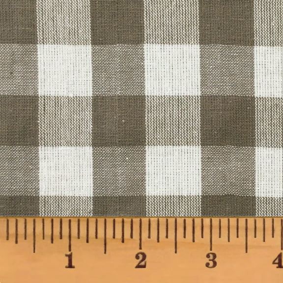 JCS 100% Cotton Magnolia Gray & White Buffalo Plaid Homespun Fabric Sold By The Yard, White and Gray