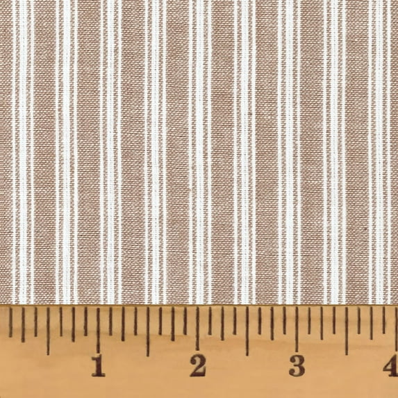 JCS 100% Cotton Oatmeal Ticking Stripe Homespun Fabric - Sold by the yard