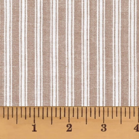 JCS 100% Cotton Oatmeal Ticking Stripe Homespun Fabric - Sold by the yard