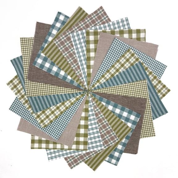 40 Bluegrass Homespun Cotton 5 inch Charm Pack Quilt Squares by JCS