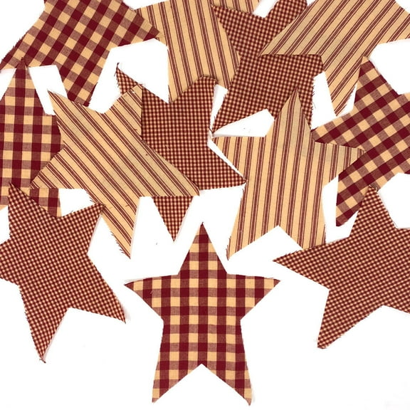 JCS 7" Precut Stars Shaped Homespun Fabric - Set of 12