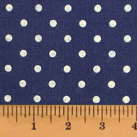 JCS Americana Navy Blue Polka Dot Homespun Cotton Fabric Sold by the Yard