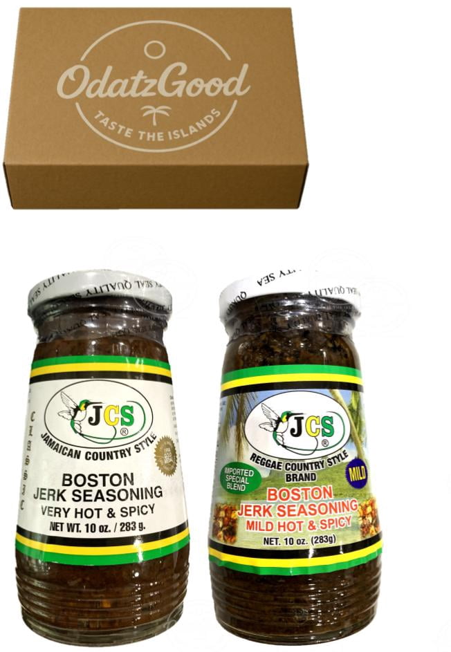 JCS Boston Jerk Very Hot & Mild 10oz (283g) 2-Pack  Product of Jamaica  Curated & Packaged by ODatzGood