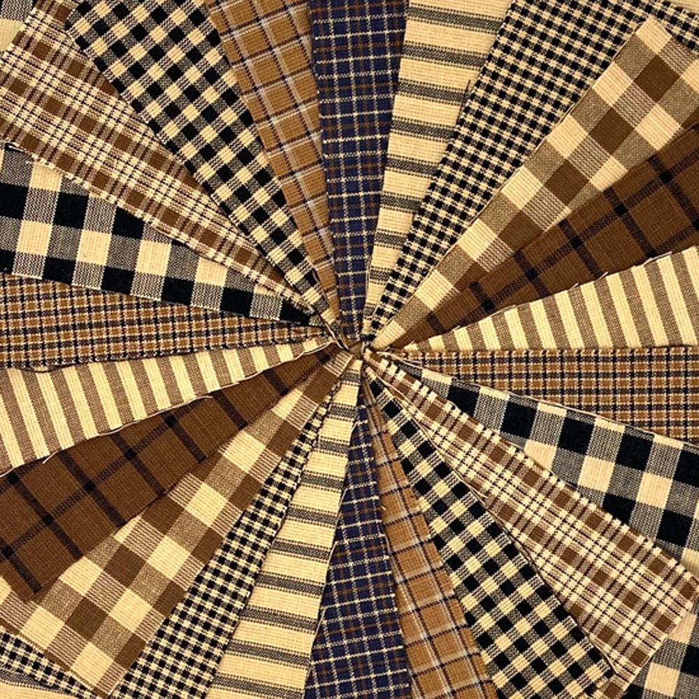 JCS Brown & Black Plaid Homespun Ragged Quilt Kit(200+ six-inch Squares)