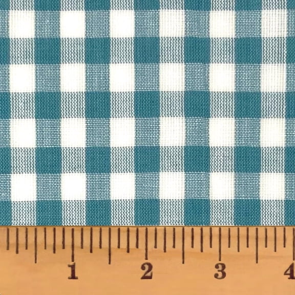 Mercy Blue 5 Plaid Homespun Gingham Cotton Fabric Sold by the Yard - by JCS