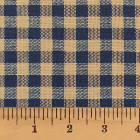 Heritage Navy Blue 5 Plaid Homespun Cotton Fabric - Sold by the Yard - by JCS