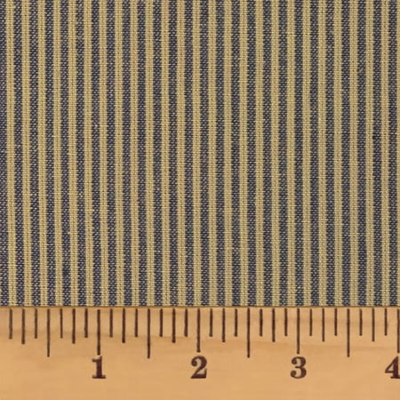 Heritage Navy Blue Thin Stripe Homespun Cotton Fabric Sold by the Yard - JCS Fabric