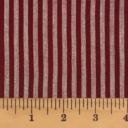 Liberty Dark Red Stripe Homespun Cotton Fabric Sold by the Yard -JCS Fabric
