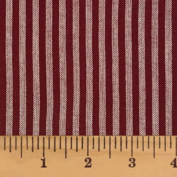 Liberty Dark Red Stripe Homespun Cotton Fabric Sold by the Yard -JCS Fabric