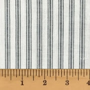 JCS Nautical Navy Blue White Stripe Homespun Cotton Fabric Sold by the Yard