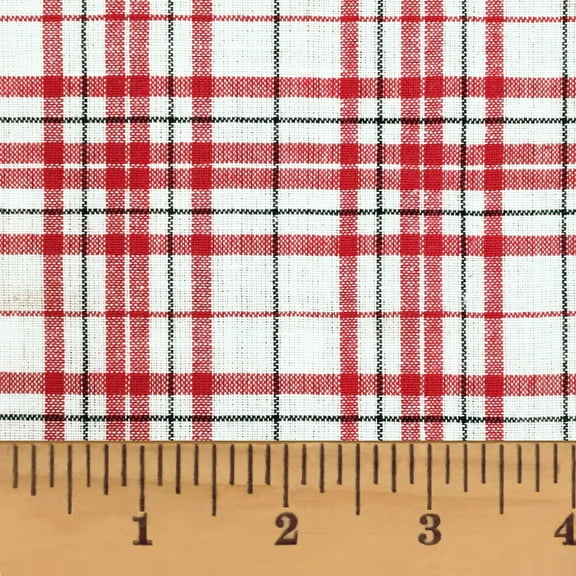 JCS Peppermint Red and White Tartan Plaid Homespun Cotton Fabric - Sold by the Yard