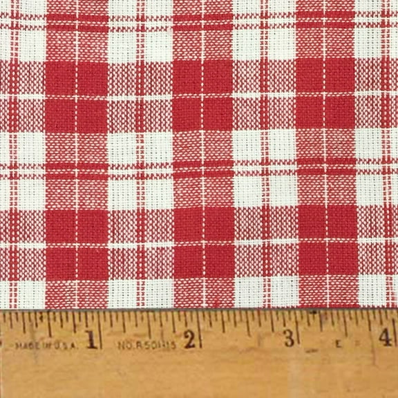 JCS Perfect Red 6 Plaid Homespun Cotton Fabric Sold by the Yard