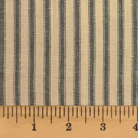 JCS Primitive Black Ticking Stripe Farmhouse Homespun Cotton Fabric Sold by the Yard