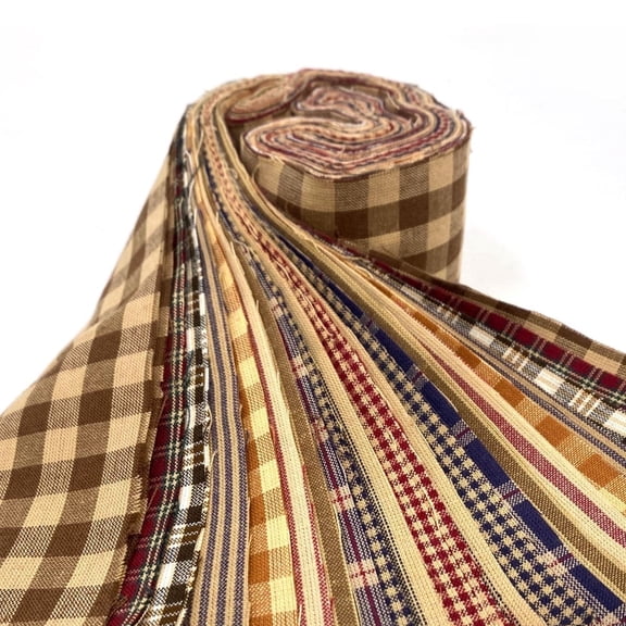 Primitive Plaid Homespun Fabric 2.5 X 44 inch Precut Roll (Jelly Roll)- 22 pc. by JCS