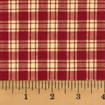 JCS Primitive Red 4 Plaid Homespun Cotton Fabric Sold by the Yard