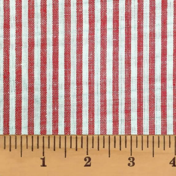 JCS Candy Red Stripe Homespun Cotton Fabric Sold by the Yard