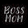 thumbnail image 1 of JCS Rhinestones Boss Mom Iron-on Clear Rhinestone Pink Rhinestud Transfer, 1 of 4