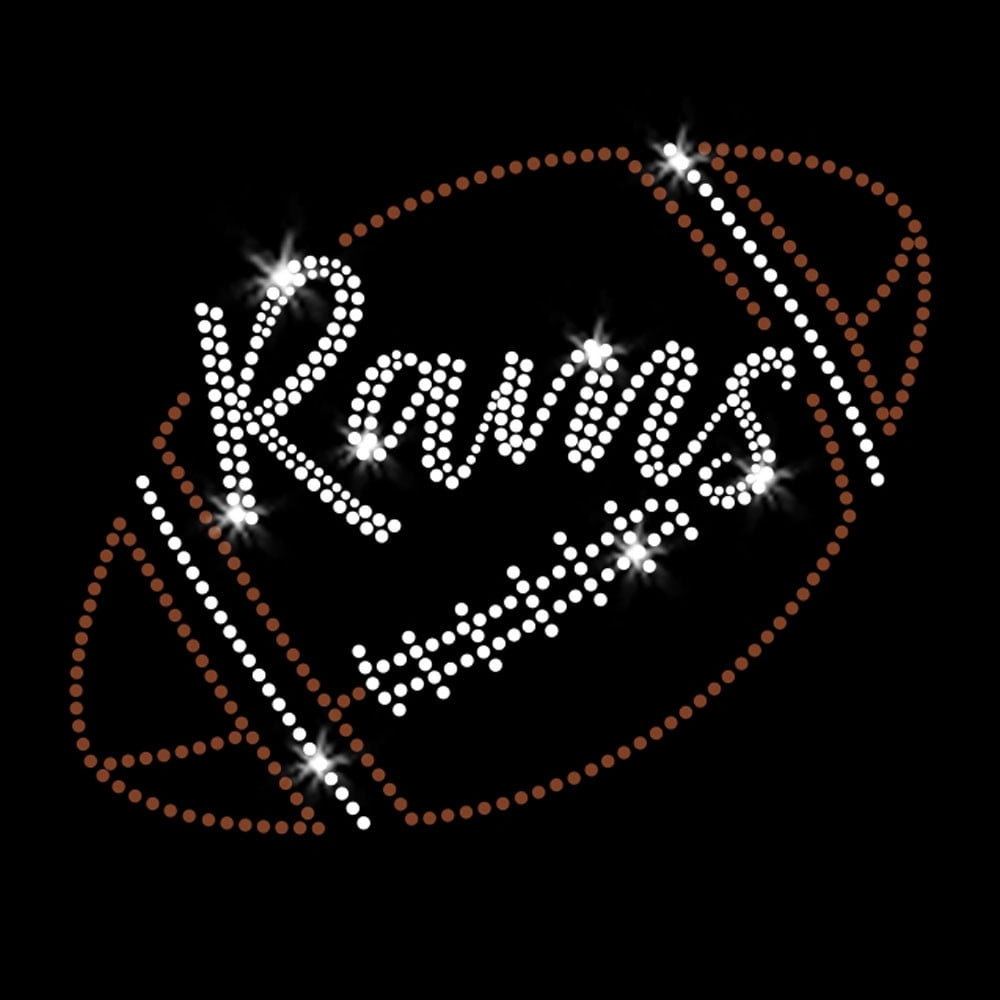 JCS Rhinestones Rams Script Football LA Los Angeles Sparkly Bling Iron ...