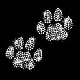 thumbnail image 1 of JCS Rhinestones Set of 2 Large Paw Print Wildcat Cat Bulldog Dog Pet Iron-on Clear Rhinestone Transfer, 1 of 5