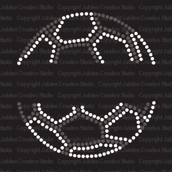 JCS Rhinestones Soccer Split Iron-on Rhinestone Transfer