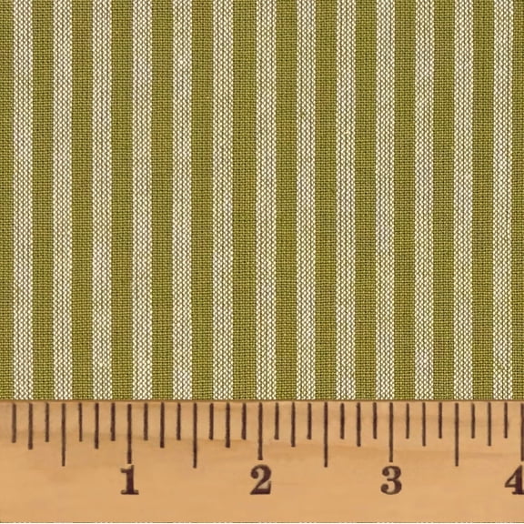 JCS Sage Green Stripe Homespun Cotton Fabric Sold by the Yard