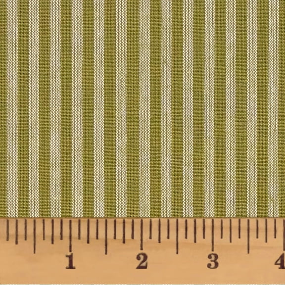 JCS Sage Green Stripe Homespun Cotton Fabric Sold by the Yard