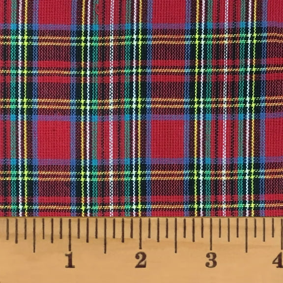 JCS Scotty Red Tartan Christmas Plaid 100% Cotton Homespun Fabric - Sold by the Yard