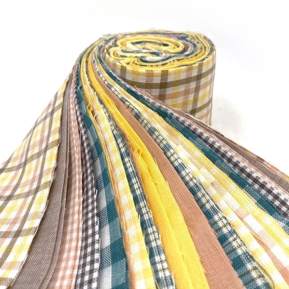 Soft Gingham Plaid Solid Homespun Fabric 2.5 X 44 inch Roll (Jelly Roll) - 22 pc. by JCS