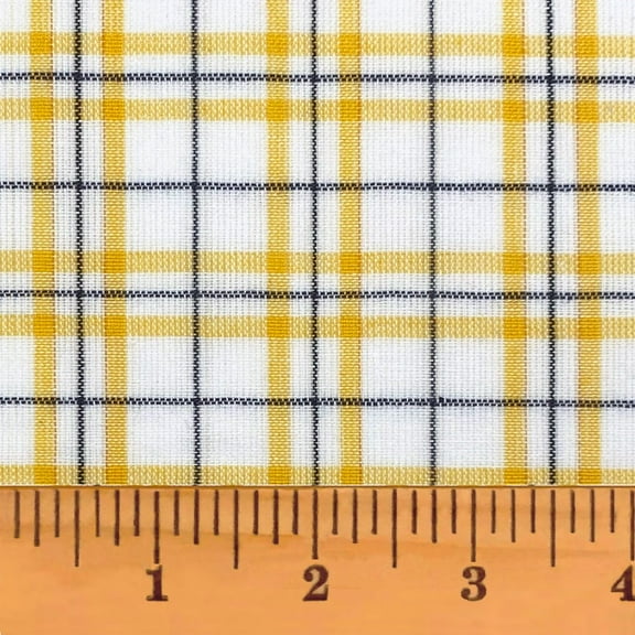 JCS Summer Yellow 7 Homespun Plaid Cotton Fabric Sold by the Yard