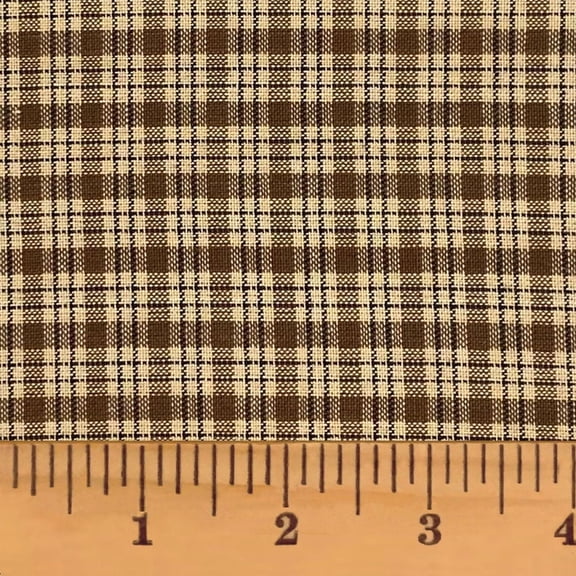 JCS Tuscan Brown 3 Plaid Homespun Cotton Fabric Sold by the Yard
