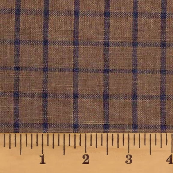 JCS Tuscan Brown 6 Check Homespun Fabric Sold by the Yard