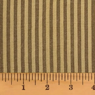 JCS Tuscan Brown Stripe Homespun Cotton Fabric Sold by the Yard