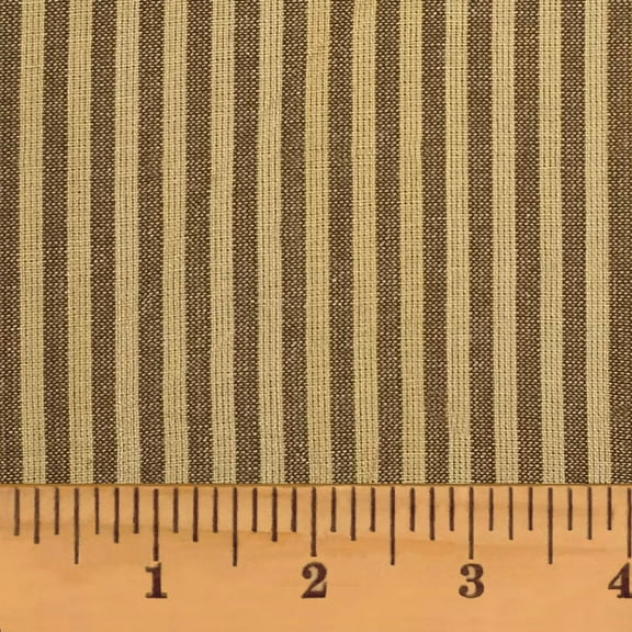 JCS Tuscan Brown Stripe Homespun Cotton Fabric Sold by the Yard