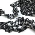 thumbnail image 1 of JCS White & Black Buffalo Ruffled Homespun Cotton Fabric Plaid Trim/Garland - 2 x 144 inches (12 feet), 1 of 4