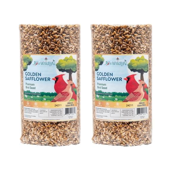 JCS Wildlife Golden Safflower Premium Bird Seed Small Cylinder (2-Pack)