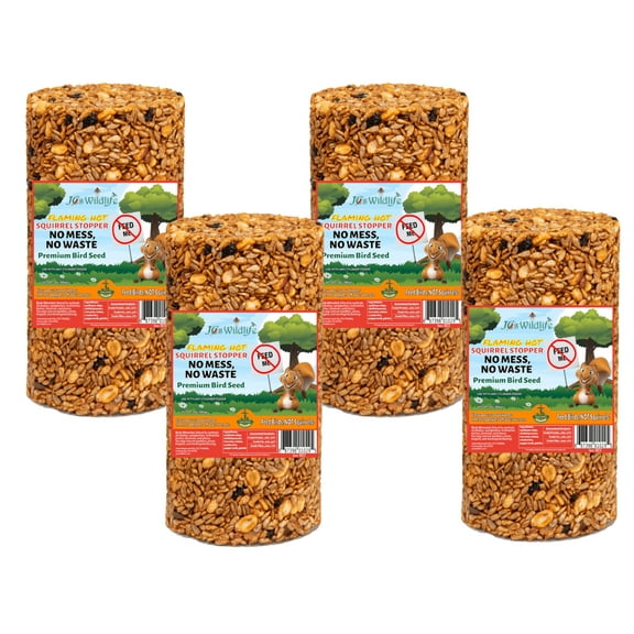 JCS Wildlife Squirrel Stopper No Mess, No Waste Small Cylinder 2lbs (4-Pack)