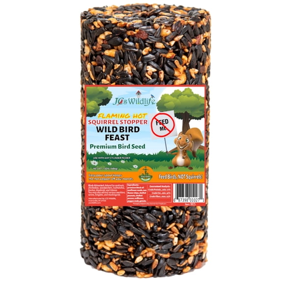 JCS Wildlife Squirrel Stopper Wild Bird Feast Small Cylinder 1.5lbs