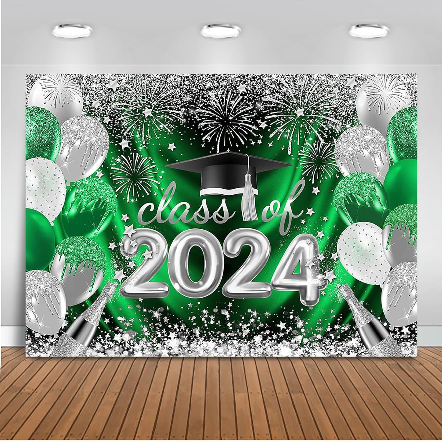 JCSHIT 2024 Graduation Purple Silver Backdrop Congrats Grad Graduate