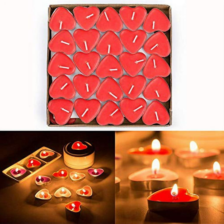 COHEALI 40pcs Valentine's Day Candle Molds Valentines Day Candle Holder  Heart Candle Tins Candle Wax Case Wedding Tealight Holder Tealight Candle