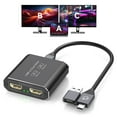 JCYMELE HDMI Splitter Extended Display for Dual Monitor USB A & C to 2 hdmi Adapter 1 in 2 Out