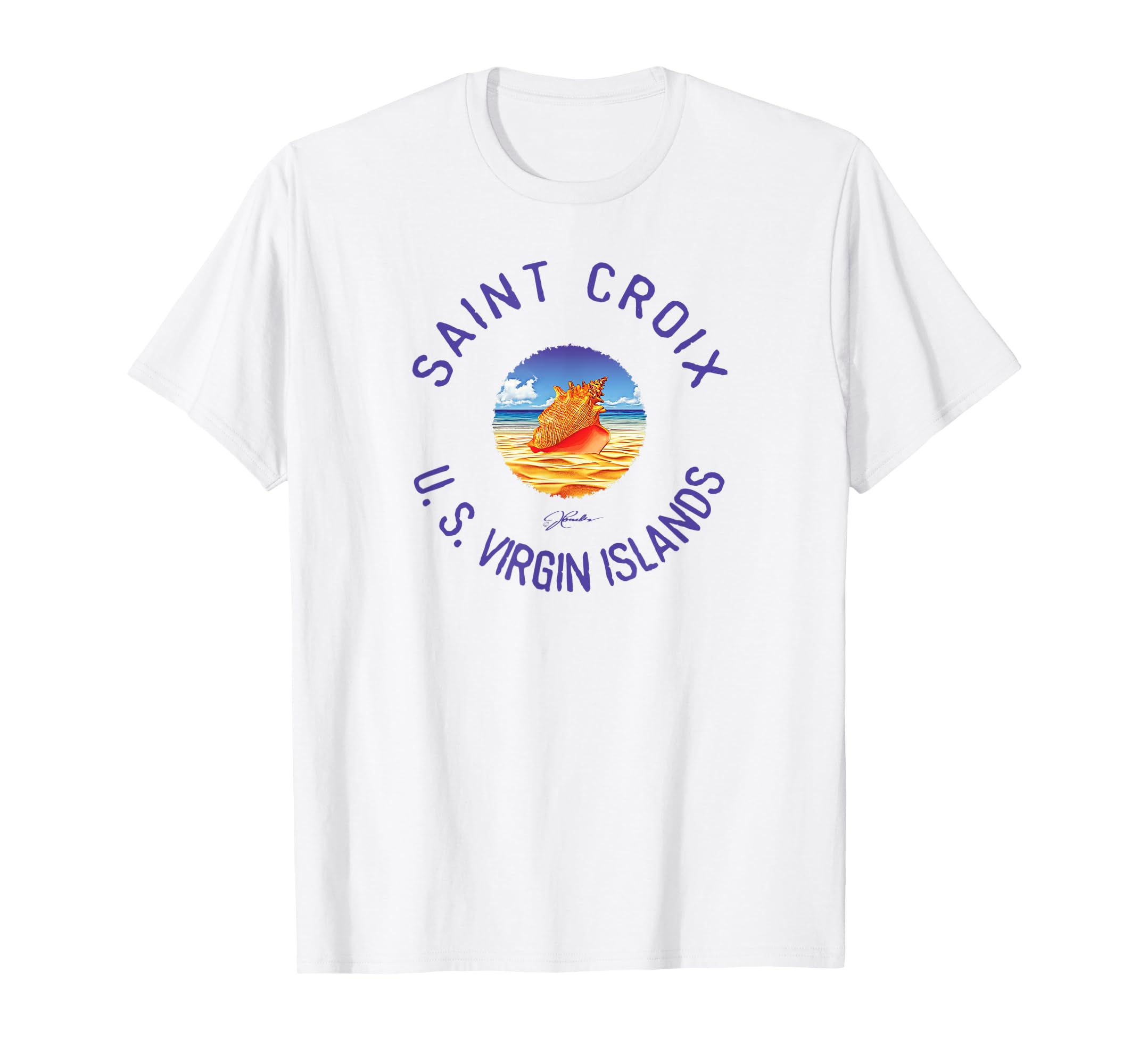 Saint Croix, USVI, Conch Shell on Beach TShirt