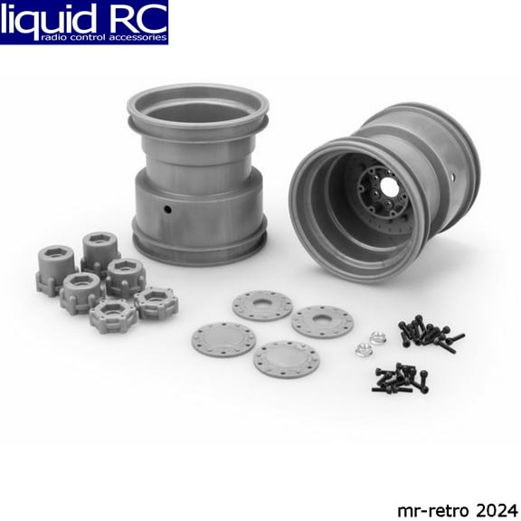 JConcepts 3439S Tribute 73 s - 3.2 x 3.6 Monster Truck wheel w/ adaptors gray /