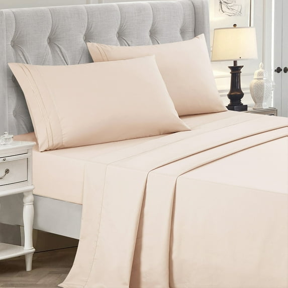 JCrown Premium Hotel Style Bed Sheets – Rich and Soft Hand, Breathable, and Cooling – Resistant to Wrinkle, Shrinkage, Fade, and Stain - Easy Care (Blush, Twin)