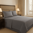 thumbnail image 1 of Premium Hotel Style Bed Sheets, Rich and Soft Hand, Wrinkle Resistant (Gray, Twin), 1 of 8