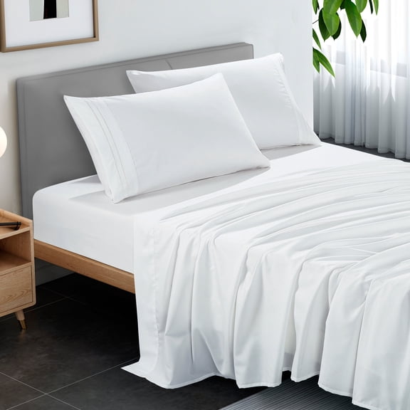 Premium Hotel Style Bed Sheets – Rich and Soft Hand (White, Full)