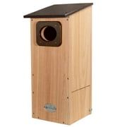 JCs Wildlife Cedar Wood Duck House with Poly Lumber Roof and Predator Guard (Brown) - Attracts Wood Ducks