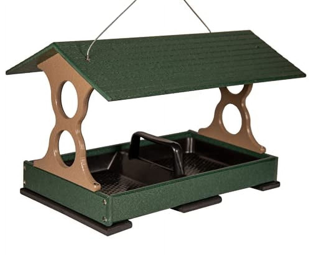 JCs Wildlife Large Fly Thru Bird Feeder (Green and Tan, Feeder Only)