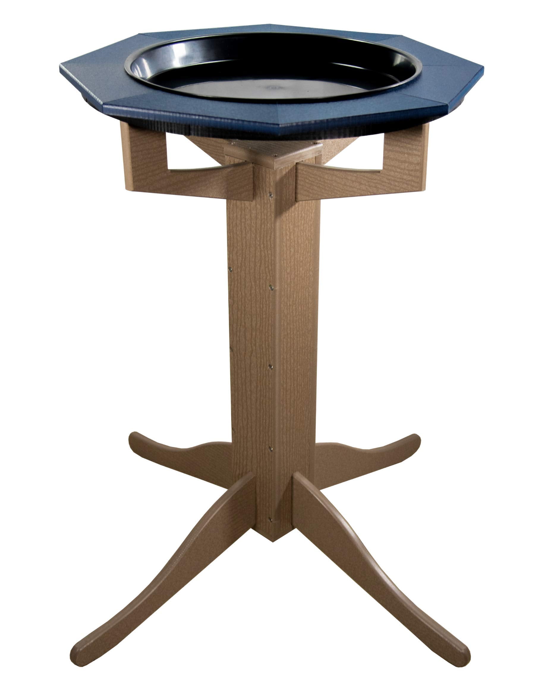 JCs Wildlife Poly Lumber Tan Pedestal Garden Bird Bath (Blue)